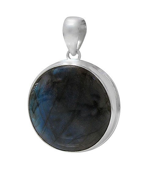 Round Labradorite Pendant, Sterling Silver