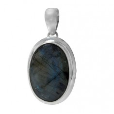 Oval Labradorite Pendant, Sterling Silver