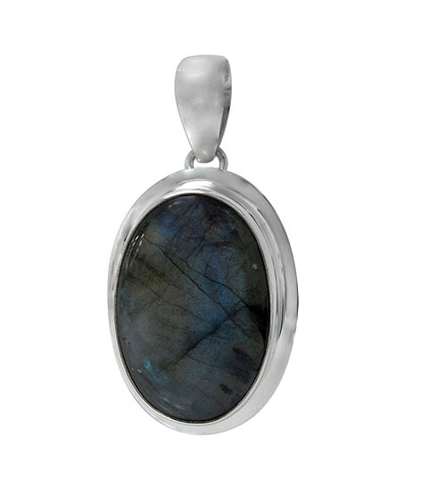 Oval Labradorite Pendant, Sterling Silver