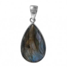 Teardrop Labradorite Pendant, Sterling Silver