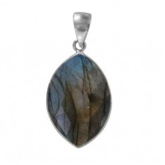 Marquise Labradorite Pendant, Sterling Silver