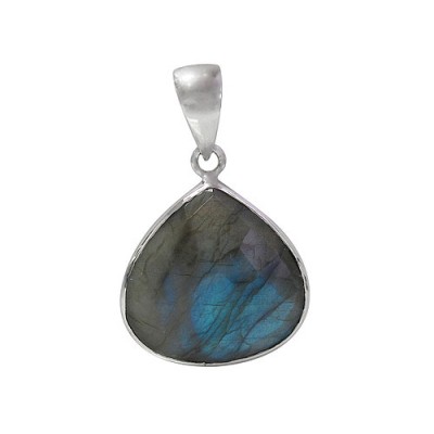 Teardrop Labradorite Pendant, Sterling Silver