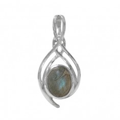 Oval Labradorite Pendant, Sterling Silver