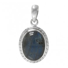 Oval Labradorite Pendant, Sterling Silver