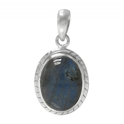 Oval Labradorite Pendant, Sterling Silver
