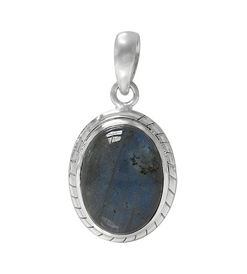 Oval Labradorite Pendant, Sterling Silver