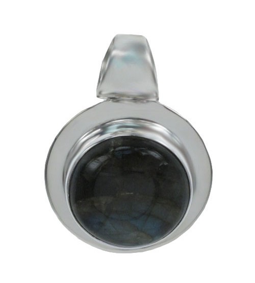Round Labradorite Pendant, Sterling Silver