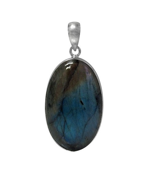 Oval Labradorite Pendant, Sterling Silver