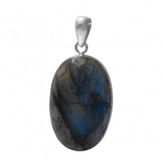 Oval Labradorite Pendant, Sterling Silver