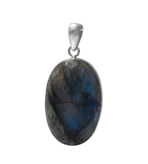 Oval Labradorite Pendant, Sterling Silver