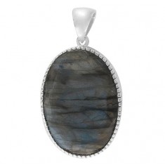 Oval Labradorite Pendant, Sterling Silver