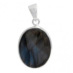 Oval Labradorite Pendant, Sterling Silver