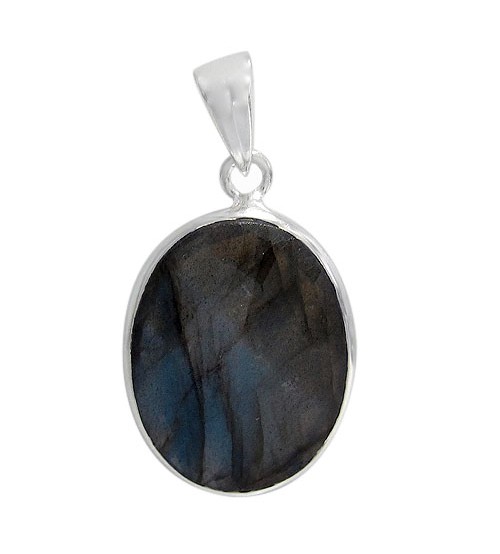 Oval Labradorite Pendant, Sterling Silver