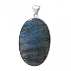 Oval Labradorite Pendant, Sterling Silver