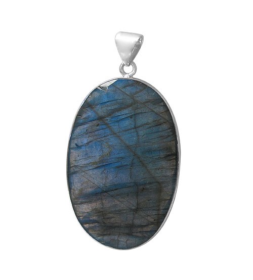 Oval Labradorite Pendant, Sterling Silver