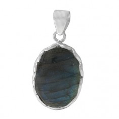 Oval Labradorite Pendant, Sterling Silver