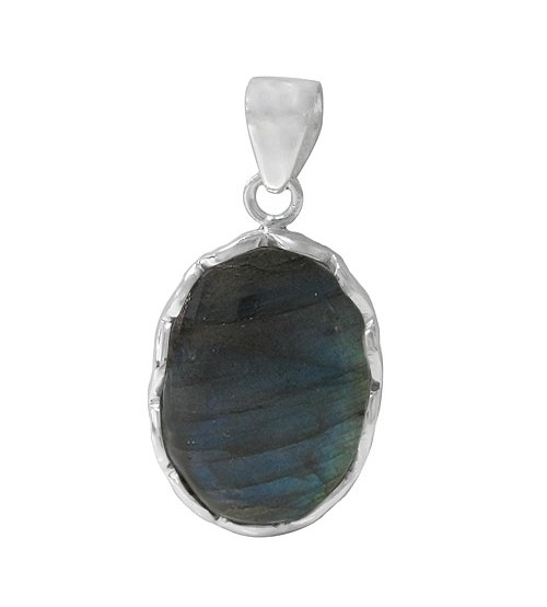 Oval Labradorite Pendant, Sterling Silver