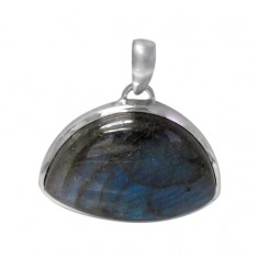 Free Form Labradorite Pendant, Sterling Silver