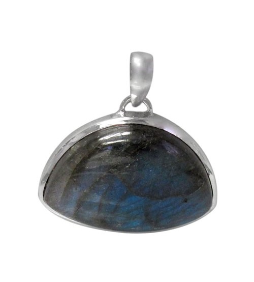 Free Form Labradorite Pendant, Sterling Silver