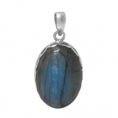 Oval Labradorite Pendant, Sterling Silver