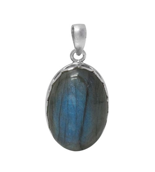 Oval Labradorite Pendant, Sterling Silver