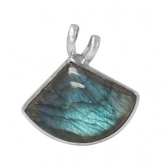 Free Form Labradorite Pendant, Sterling Silver