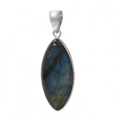 Marquise Labradorite Pendant, Sterling Silver