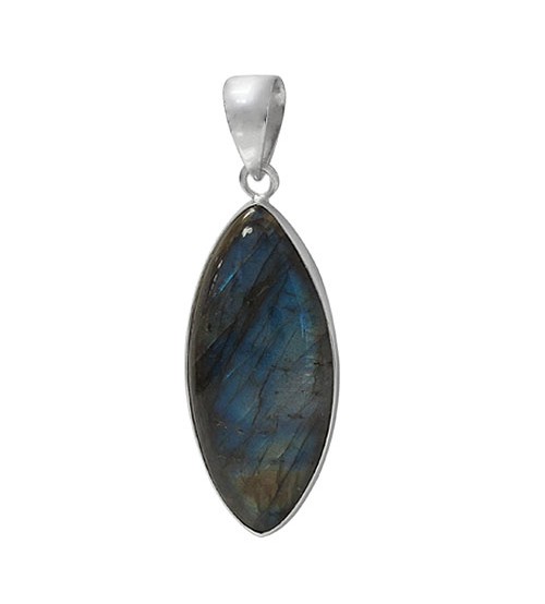 Marquise Labradorite Pendant, Sterling Silver