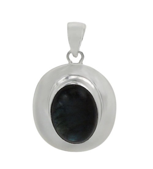 Oval Labradorite Pendant, Sterling Silver