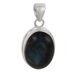 Oval Labradorite Pendant, Sterling Silver