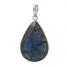 Teardrop Labradorite Pendant, Sterling Silver