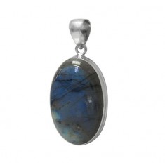 Oval Labradorite Pendant, Sterling Silver