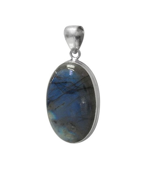 Oval Labradorite Pendant, Sterling Silver