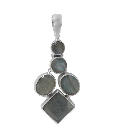 Multi Shape Labradorite Pendant, Sterling Silver