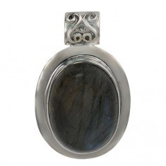 Oval Labradorite Pendant, Sterling Silver