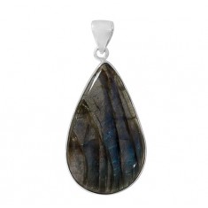 Teardrop Labradorite Pendant, Sterling Silver