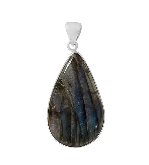 Teardrop Labradorite Pendant, Sterling Silver