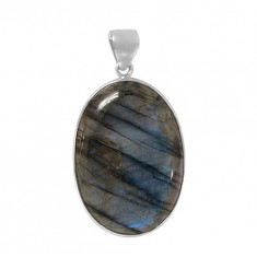 Oval Labradorite Pendant, Sterling Silver