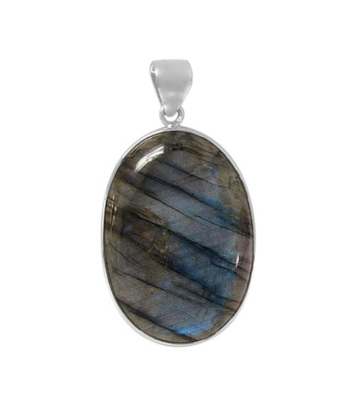 Oval Labradorite Pendant, Sterling Silver