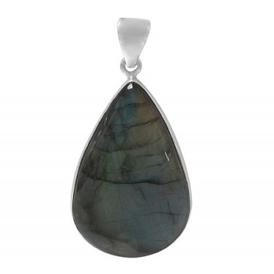 Teardrop Labradorite Pendant, Sterling Silver