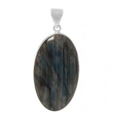 Oval Labradorite Pendant, Sterling Silver