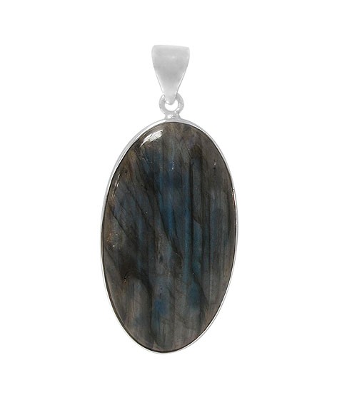 Oval Labradorite Pendant, Sterling Silver