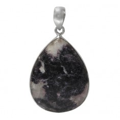 Teardrop Lepidolite Pendant, Sterling Silver