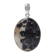 Oval Lepidolite Pendant, Sterling Silver