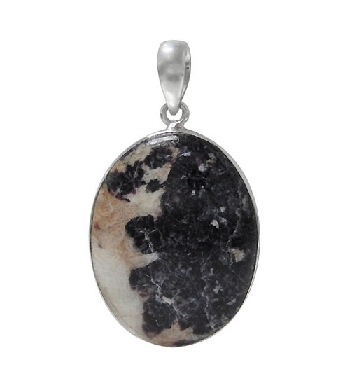 Oval Lepidolite Pendant, Sterling Silver