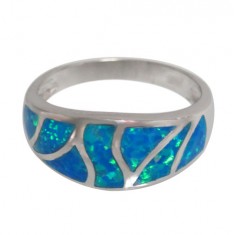 Blue Stone Ring, Sterling Silver