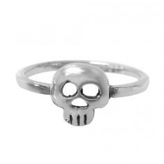 Skull Head Ring, Sterling Silver