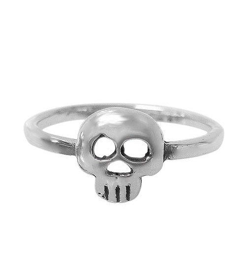 Skull Head Ring, Sterling Silver